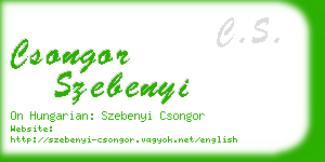 csongor szebenyi business card